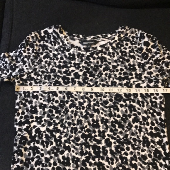 Ellen TRACY 94% Pima Cotton 6% Spandex Crew Neck Tee Shirt Dress Side Pockets-S - Picture 7 of 10